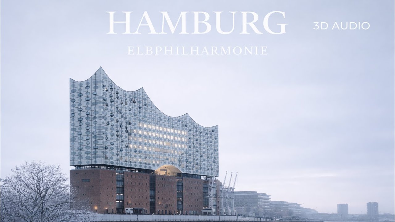 ГАМБУРГ 4K — Хафенсити и Эльбская филармония (Зимняя иммерсивная прогулка | Бинауральный звук 3D)