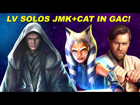 LORD VADER SOLOS JEDI MASTER KENOBI+CAT WITH FULL BANNERS! Galaxy of Heroes.