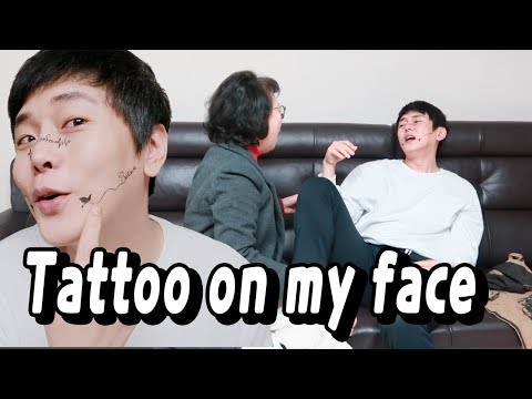 My Mom&amp;#39;s Reaction When I Did Tattoo On My FACE!!!! // 아들이 얼굴에 타투를 한다면 엄마의 반응은?