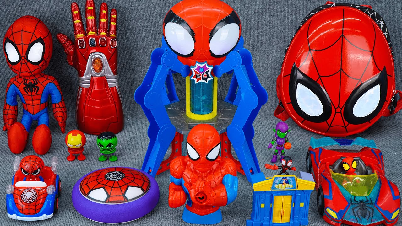 Marvel Spiderman Unboxing Review | Spidey Dual Race Mega Jump | Spidey Dino-Webs Treehouse Set |ASMR