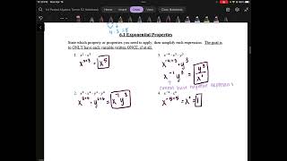 Algebra 1 - 6.1 Properties of Exponents Notes