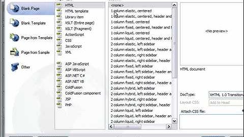 Create a New Web Page in Dreamweaver CS3