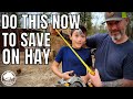 STOP WASTING HAY! | DIY round bale hay feeder from reclaimed wood and cattle panel