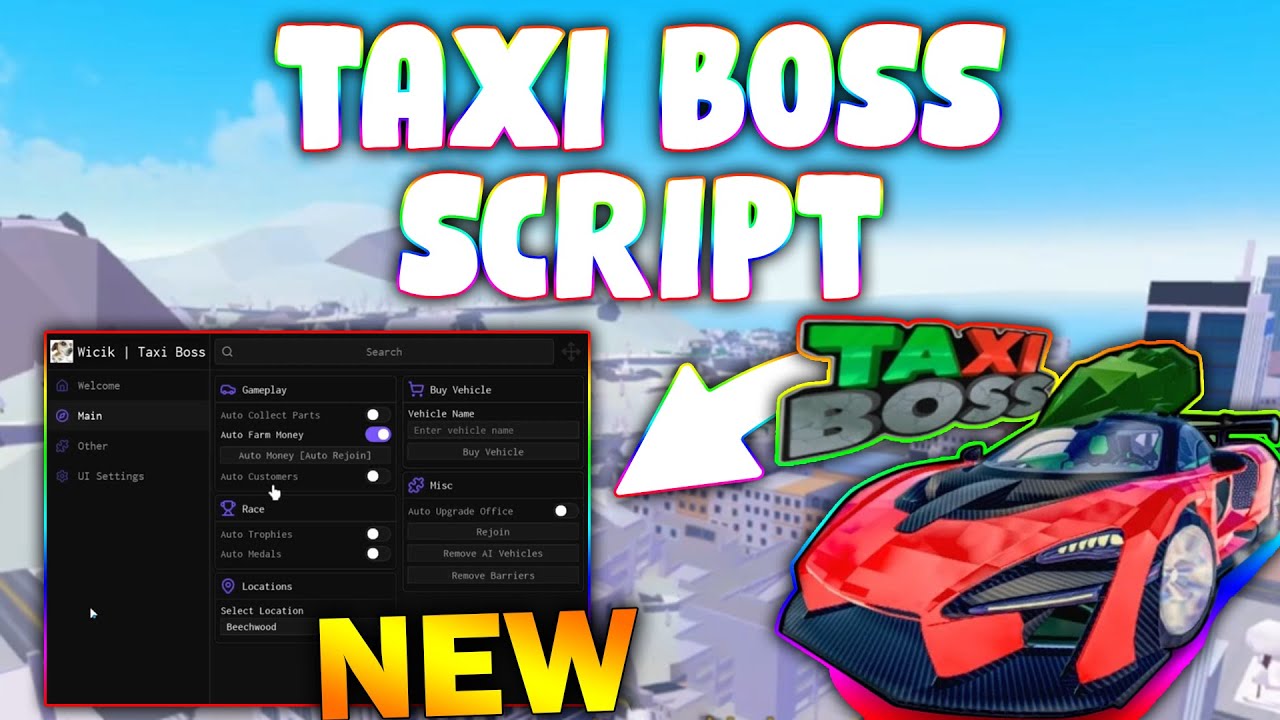 *NEW* Taxi Boss Script (PASTEBIN 2025) (AUTOFARM , AUTO UPGRADE , MONEY ...