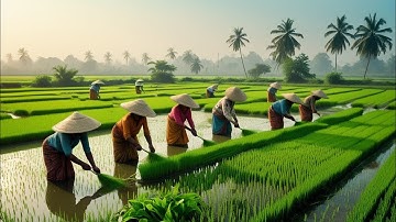 Weeding Rice Fields | Traditional Rice Farming Methods | BabuVlogTV