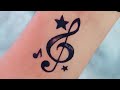 Very Easy Trick to make beautiful music symbol tattoo || small music tattoo designs image