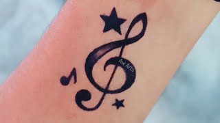 Guitar and music tattoo  Tatuajes musicales para hombres Tatuajes  musicales Tatuaje de notas