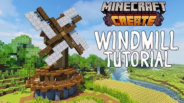 Minecraft Medieval Windmill Tutorial (--with Create Mod--)