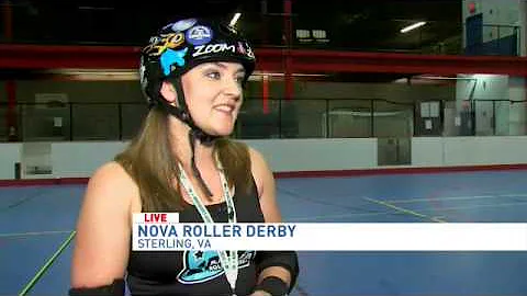Eileen skates with members of the NOVA Roller Derb...
