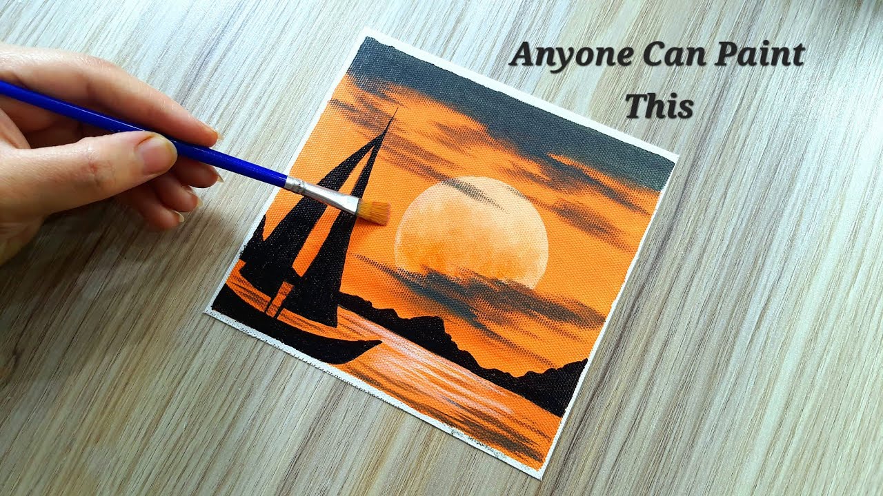 "Easy Way to Paint a Sunset for Beginners" | Painting Tutorial 