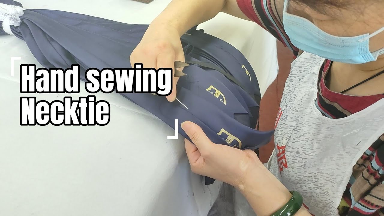 Necktie manufacture Production process Neck tie hand sewing YouTube