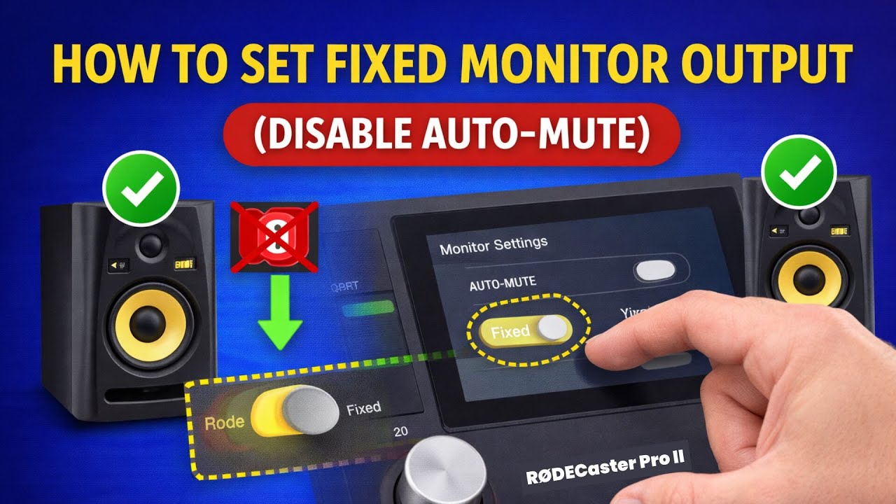 How to Set Fixed Monitor Output on the Rode RØDECaster Pro II (Disable Auto-Mute)