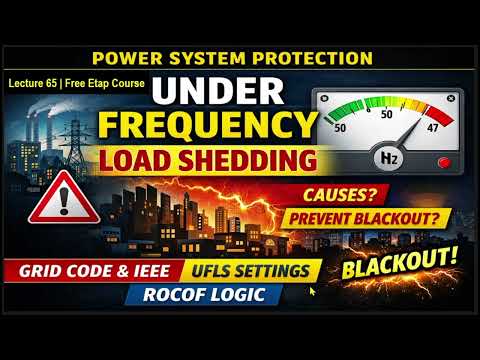 Lecture 65 | Under Frequency Load Shedding using Etap Software | Free etap Course online