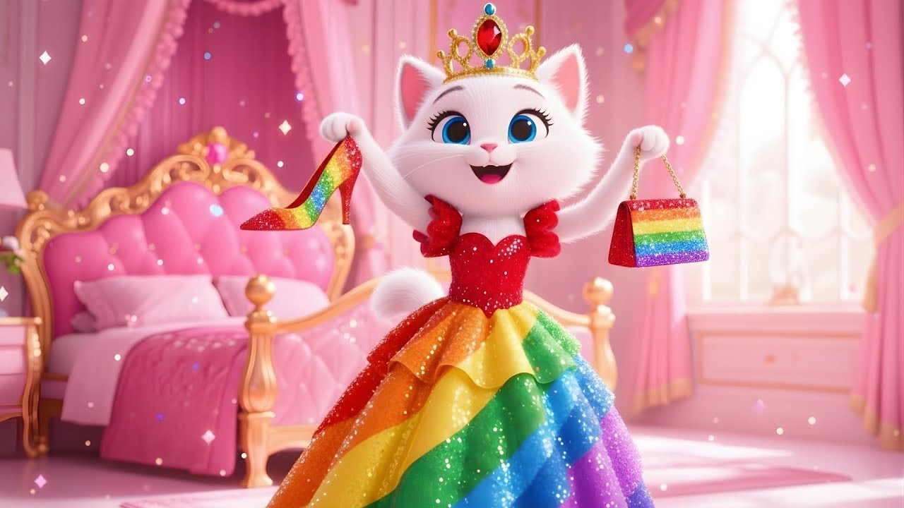 Cute Kitten Try Makeup for the First Time to Discover a Colorful Candy Kingdom Full of Fun! 🍬🌈🐱