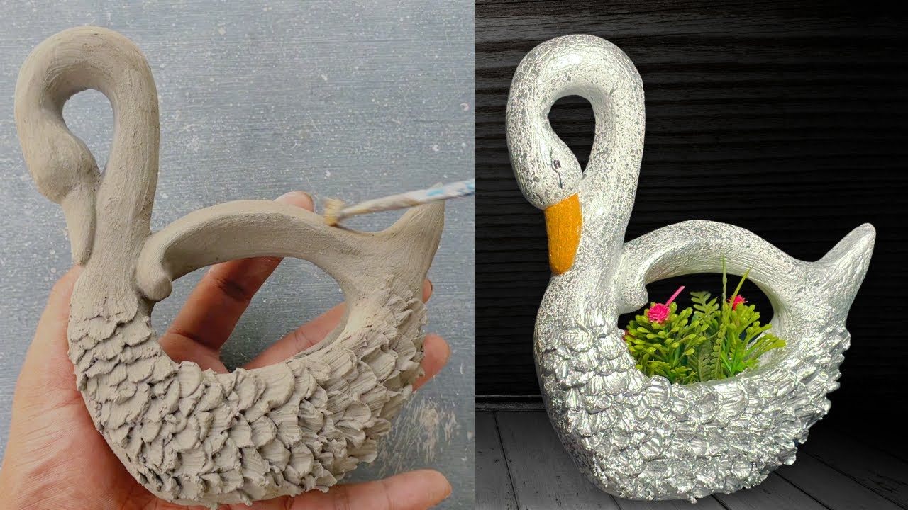 Make a Unique Swan Planter with Cement | DIY Swan Sculpture