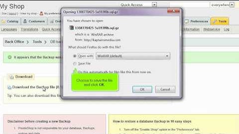 How to backup and restore your database in PrestaShop | FastDot Cloud Hosting