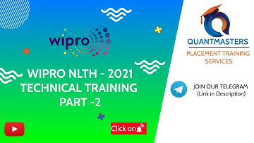 WIPRO NLTH 2021 TECHNICAL TRAINING - PART 2 | WIPRO ELITE | NLTH | Who to get placed in Wipro ?