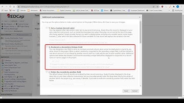 REDCap Tutorial Supplementary Video A: Advanced Project Setup Page