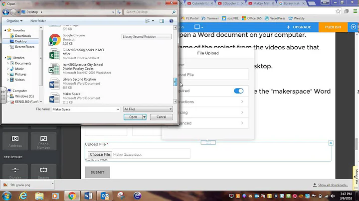 Upload Document to Website