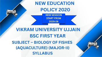 Vikram University Ujjain BSc 1st Year Sub–Biology Fishes (Aquaculture) Major-II Syllabus #viralvideo