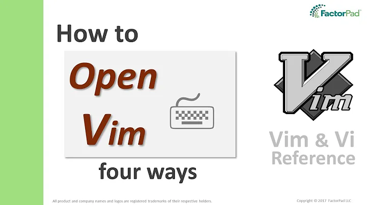 Open Vim - Four ways to open vim plus man vim and vim options