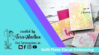 Gelli Plate Floral Embossed Flowers