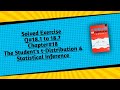 Solved Exercise Q#18.1 to 18.7 (Part#1) ||Chapter#18 ||The Student's t-Distribution