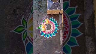 simple flower rangoli design.#ytshorts #shorts #rangoli #art#indian art #new#trending #Marathi song.
