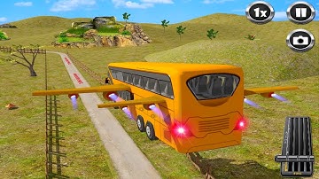 Flying Bus Driving Simulator - School bus driving game - Android Gameplay