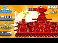 Monster tank kv44 fire vs mega tank  cartoons about tanknina tank cartoon