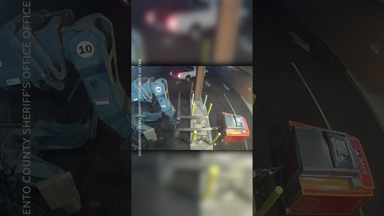 Robbers Steal ATM By Driving Forklift Into It Shorts