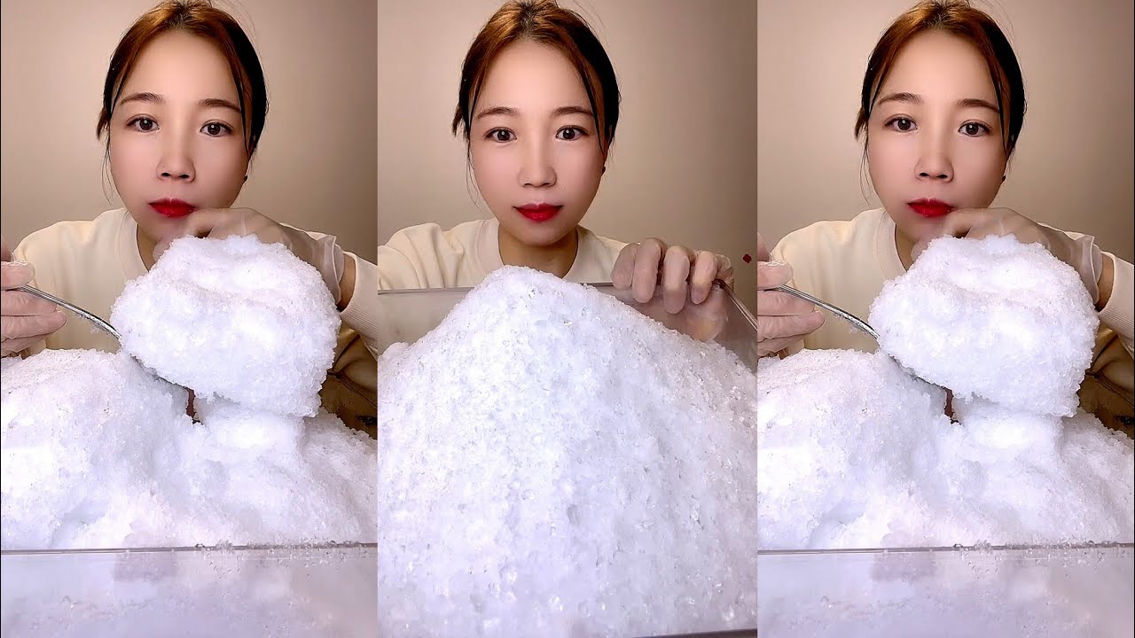 ASMR WHITE ICE EATING QIAN 