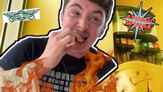 EXTREMELY HOT! ATOMIC HOT WINGS! WING STOP CHALLENGE!!