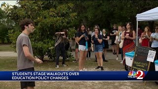 Central Florida students stage walkouts over education policy changes