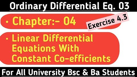 Linear differential equation with constant co-efficient bsc-1 year