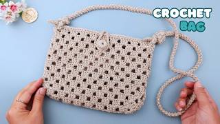 Step by Step Crochet Crossbody Bag | Easy Crochet Mesh Bag | Vivi Berry Crochet