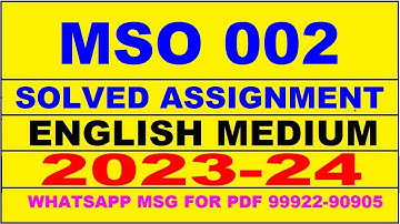mso 2 solved assignment 2023-24 | mso 2 solved assignment in english 2024 | mso 2 2024