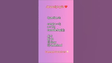 JavaScript Quiz #3 | Can You Reassign a const Variable? 🔥 | JavaScript Interview Question #shorts