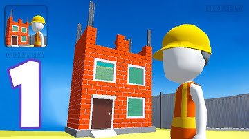 Pro Builder 3D Gameplay Walkthrough Part 1 - Tutorial Build A Fancy House (Android,iOS)