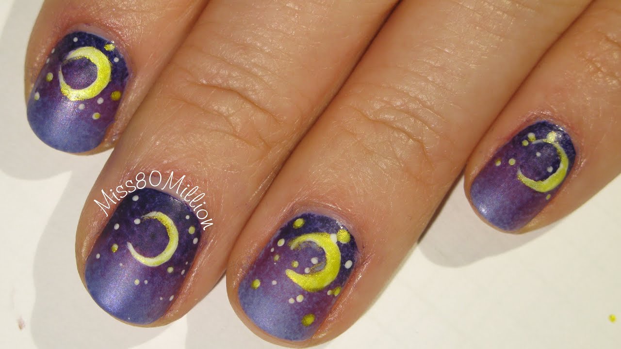 Moon and Stars Nail Art - wide 4