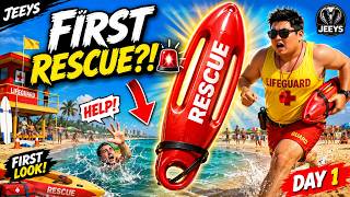 MY FIRST DAY AS A LIFEGUARD! 🚨🌊 Lifeguard Simulator DEMO #videogame #ohhaiyo #jeeys