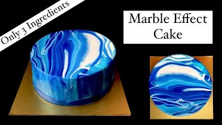 Marble Effect Cake | Only 3 Ingredients  | Blue Marble Effect Cake