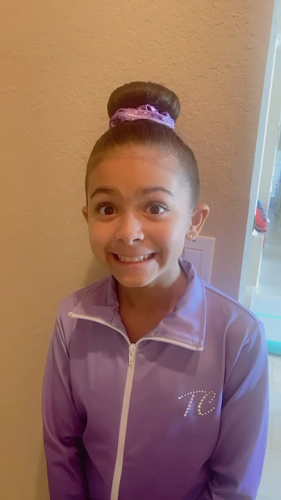 My mom is making a donut bun for gymnastics #hairstyle #gymnastics #kids