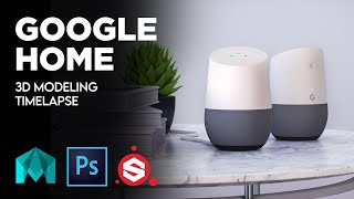 Google Home Assistant - 3D Modeling Timelapse