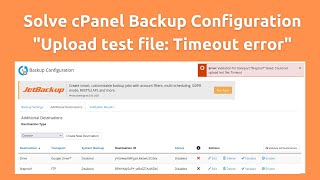 solve cpanel whm backup error: validation for transport failed: could not upload test file: timeout