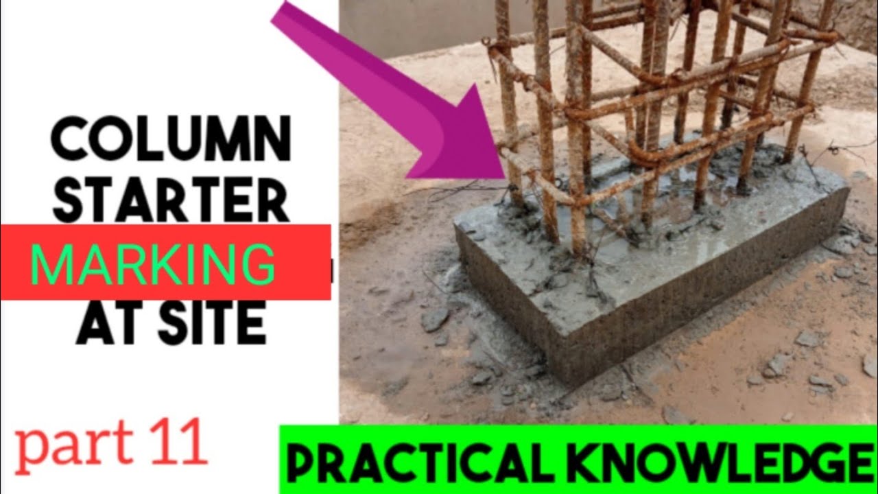 column starter marking. layout of column. house construction part 11 ...