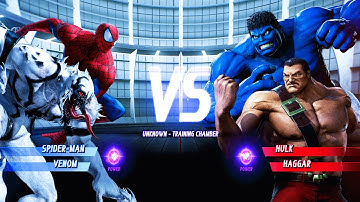 Spider Man & Venom vs Blue Hulk & Haggar (Hardest) Marvel vs Capcom: Infinite