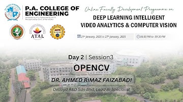 OPENCV | Day 2 Session 3 | Dr Ahmed Rimaz Faizabadi