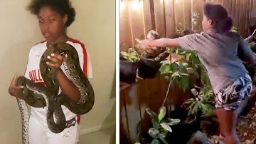 Brave 16-Year-Old Nabs Stray Python in Neighbor’s Yard