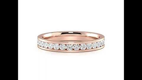 Channel Setting Round Half Eternity Rose Gold Ring